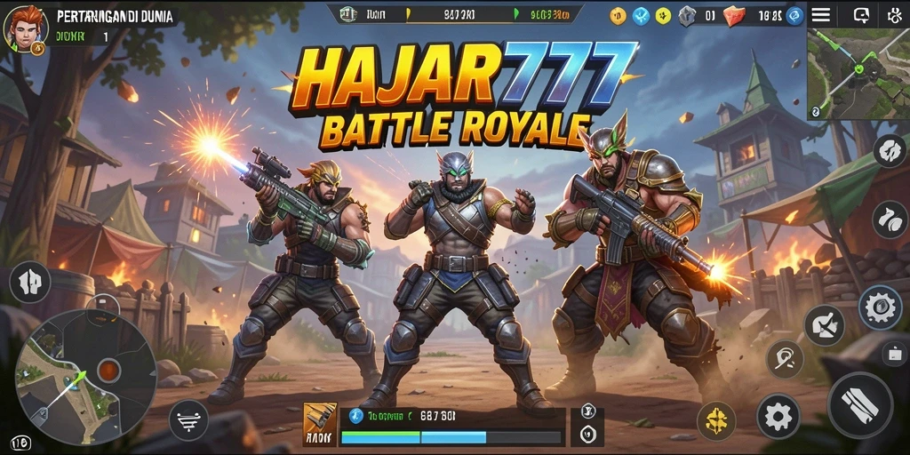 Gameplay mendebarkan dalam dunia Battle Royale HAJAR777.
