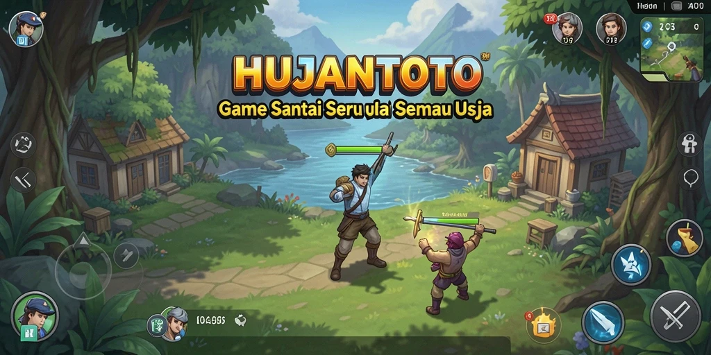 Tampilan gameplay seru dan menyenangkan di HUJANTOTO.