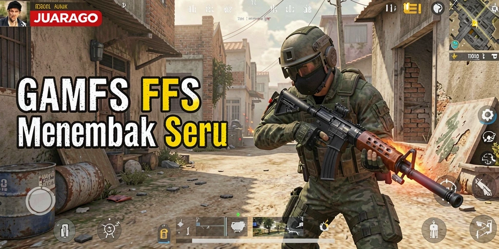 Screenshot JUARAGO menampilkan aksi seru dalam permainan FPS.