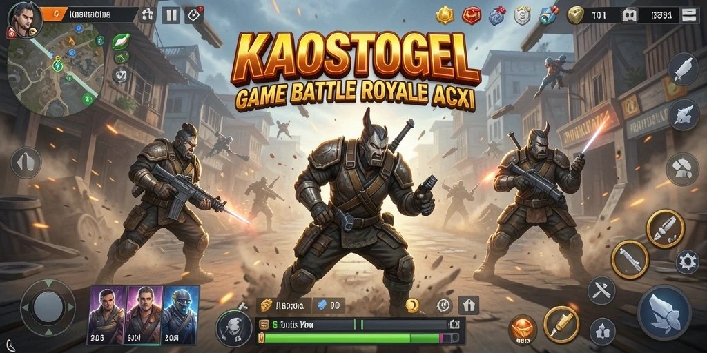 Gambaran gameplay seru di KAOSTOGEL dengan aksi Battle Royale.