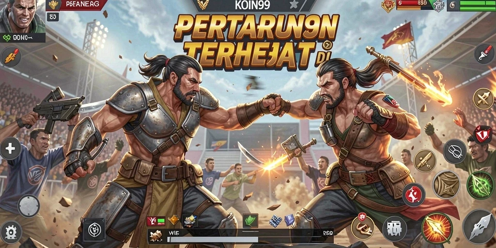 Tampilan gameplay KOIN99 yang seru dan penuh aksi Battle Royale.
