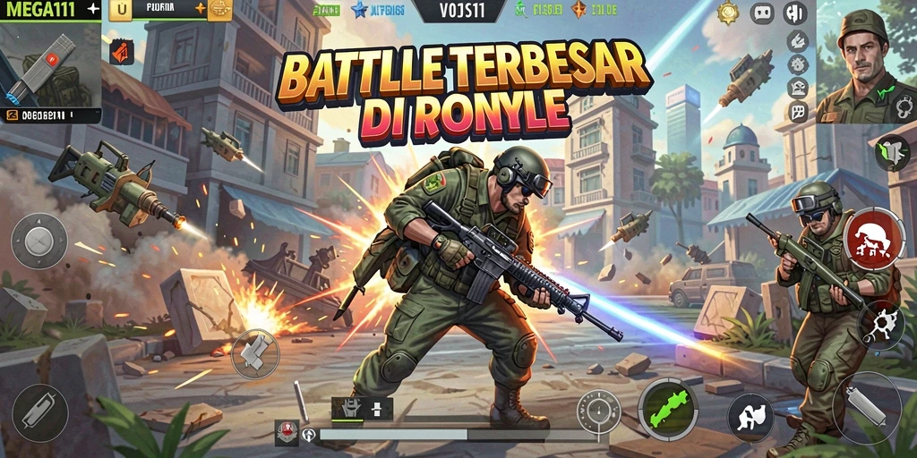 Gameplay mendebarkan di arena pertempuran Battle Royale