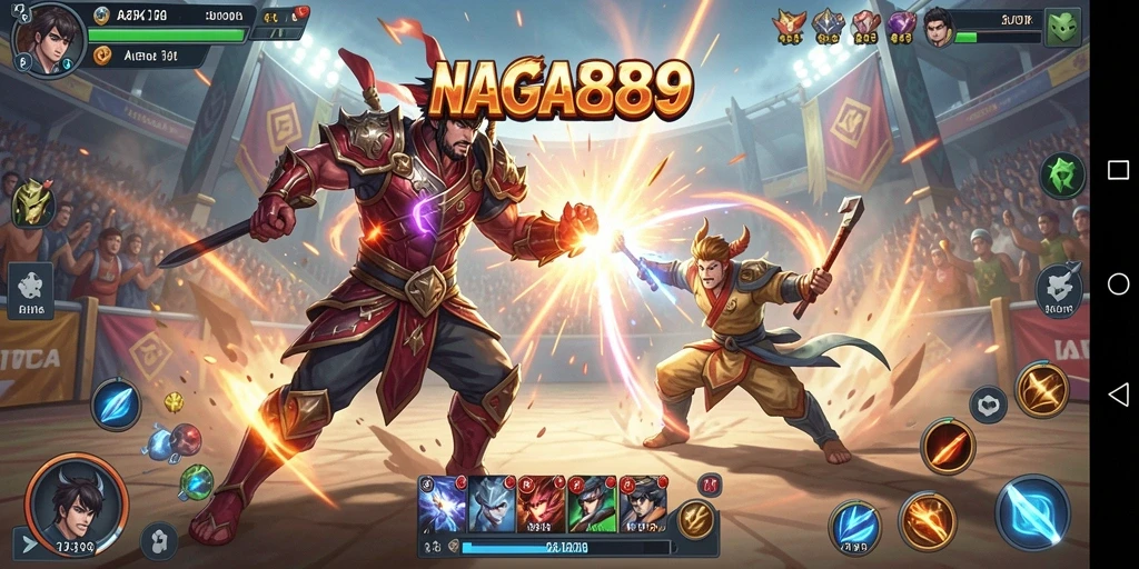 Gameplay mendebarkan NAGA889 dalam pertarungan Fighting.