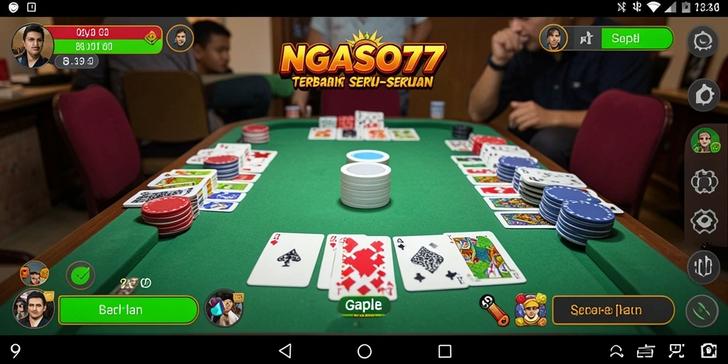 Screenshot gameplay NGASO77 menampilkan keseruan bermain Gaple.