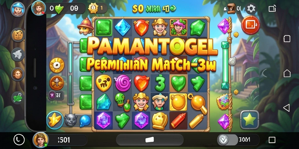 Tampilan gameplay PAMANTOGEL yang penuh warna dan menantang.
