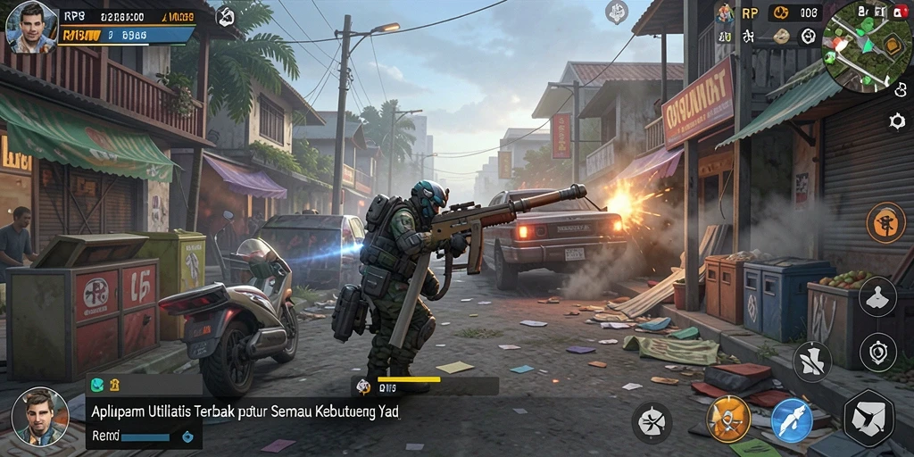 Tampilan aplikasi RP8 dengan berbagai fitur utilitas.