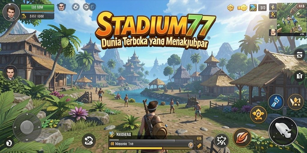Tampilan gameplay STADIUM77 dalam dunia terbuka yang mendebarkan.