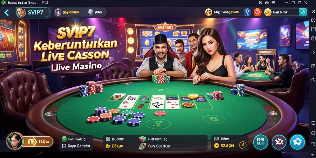Tampilan gameplay Live Casino SVIP7 yang menarik dan interaktif.